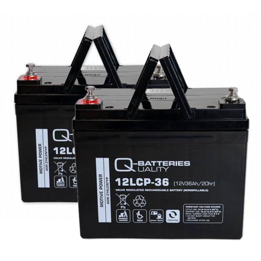 Ersatzakku für Ortopedia Citipartner 3/4 2 Stück AGM Akku 12LCP-36 - 12V, 36 Ah