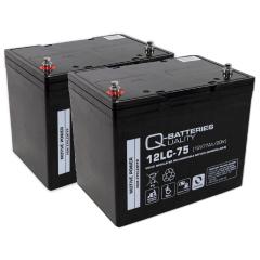 Ersatzakku für Ortopedia Allround 952 2 Stück AGM Akku 12LC-75 - 12V, 77 Ah